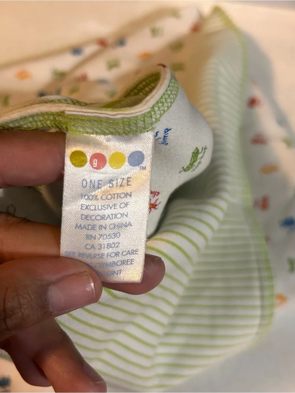 Vintage Gymboree Baby Blanket Hip Hop Bug Lovey Green Hard To Find